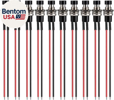 3V-6V-12V-24V-230V/1A 10Pcs 7Mm Black Prewired Mini Momentary Push Button,Spst N