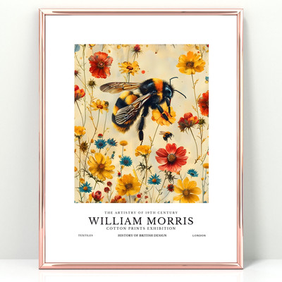 Poster William Morris Vintage Hummel Wandbild Bild Deko | A4 Druck