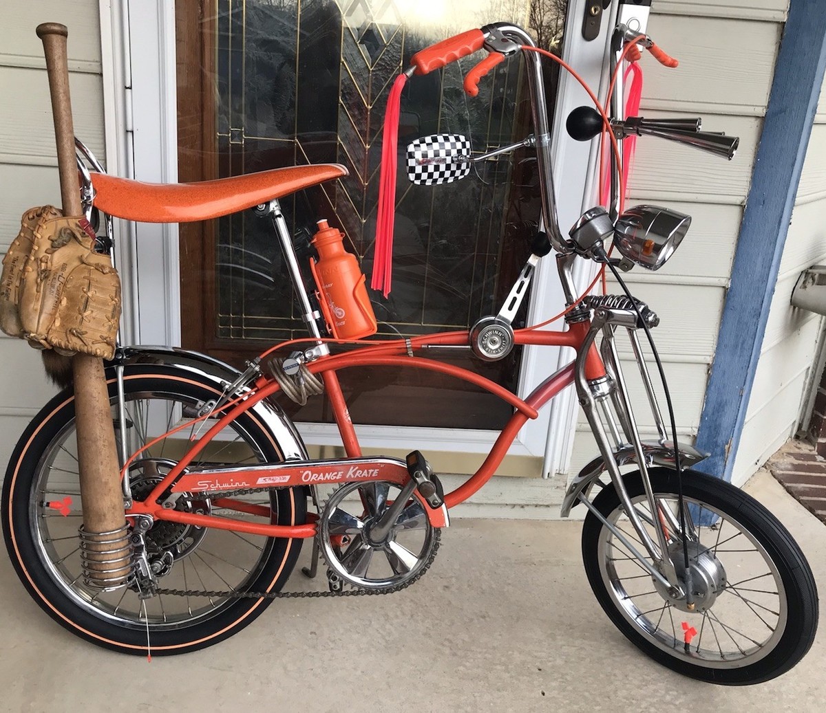 1970 Schwinn Orange Krate Stingray 5 Speed Bicycle With Lots Of