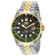 Invicta Men's Watch Pro Diver Black and Green Bezel Two Tone Bracelet 30625