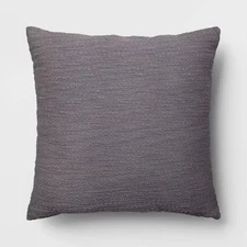 Oversized Square Cotton Boucle Reversible Throw Pillow with Linen Gray
