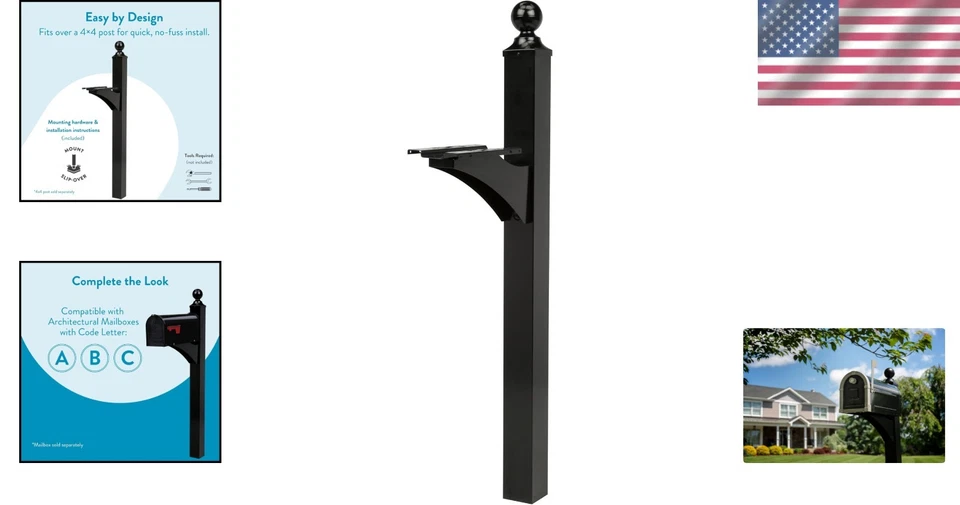 Landover Aluminum Mailbox Post - Image 2 of 4