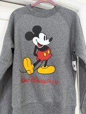 Walt DisneyWorld Classic Mickey Mouse Gray Sweatshirt Pullover Size XS NWT