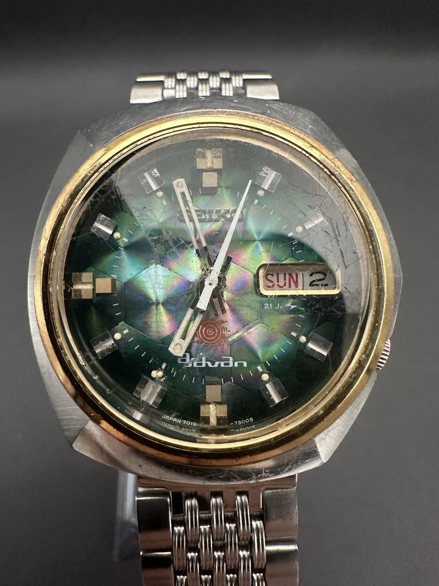 Vintage Seiko Advan 7019-7230 Green Prism Dial Automatic JDM Kanji