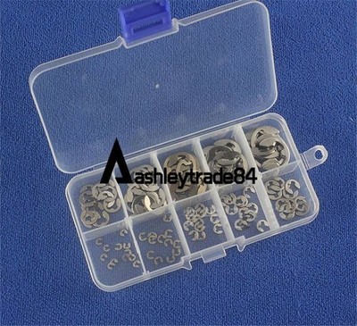 200Pcs E-Clip Stainless Steel Assortment Kit 1.5 2 3 4 5 6 7 8 9 10 mm #vn