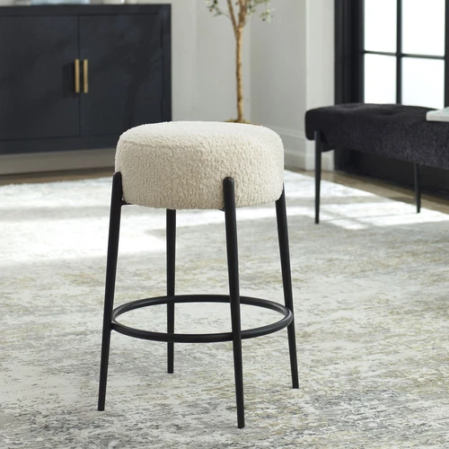 Uttermost Arles Plush Counter Stool - Picture 1 of 5