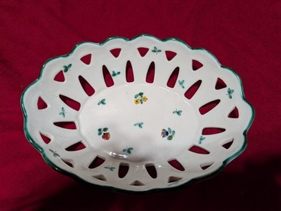 Gmunder Keramik Streublumen Schale Scattered Flowers Large Oval Bowl 10''