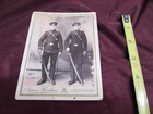 WWI  Cabinet Card Photo TWO RUSSIAN SOLDIERS in UNIFORM with SABERS & PISTOLS