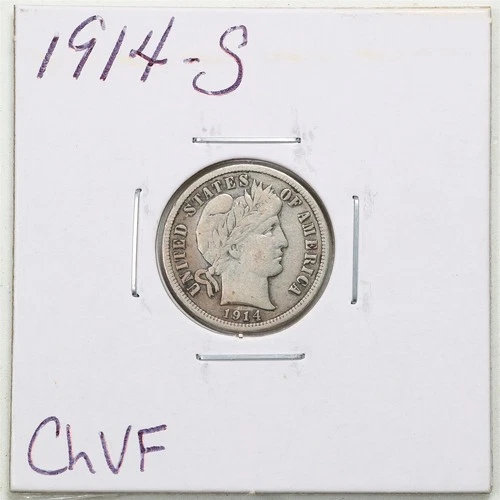 Photo of a 1914-S Barber Dime from an eBay listing that sold on Jul 20, 2026