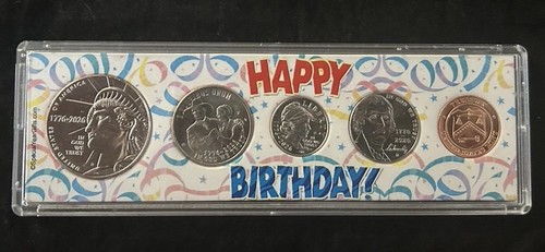 2026 Happy Birthday Birth Year Type Set 4 Bright Uncirculated Coins FREE SHIP