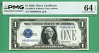 NEAR SOLID BINARY SERIAL NUMBER - F 66666668 A - 1928 $1 SC - PMG CU 64 EPQ — photo 1
