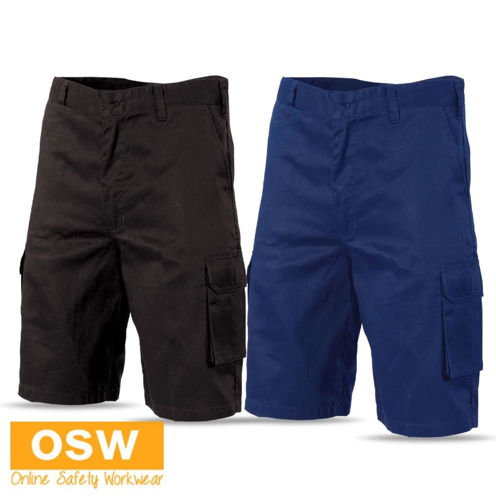 Men's Lightweight Cool-Breeze Cotton Cargo Plastic Button Shorts