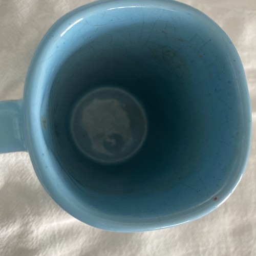 Vintage Pottery Frankoma Robin Egg Blue Pitcher 30A Handle Spout5.25+Sm Mug 5CC - Picture 9 of 11
