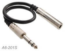 1ft Premium 1/4 inch 6.3mm TRS Female to Male Stereo Short Audio Extension Cable