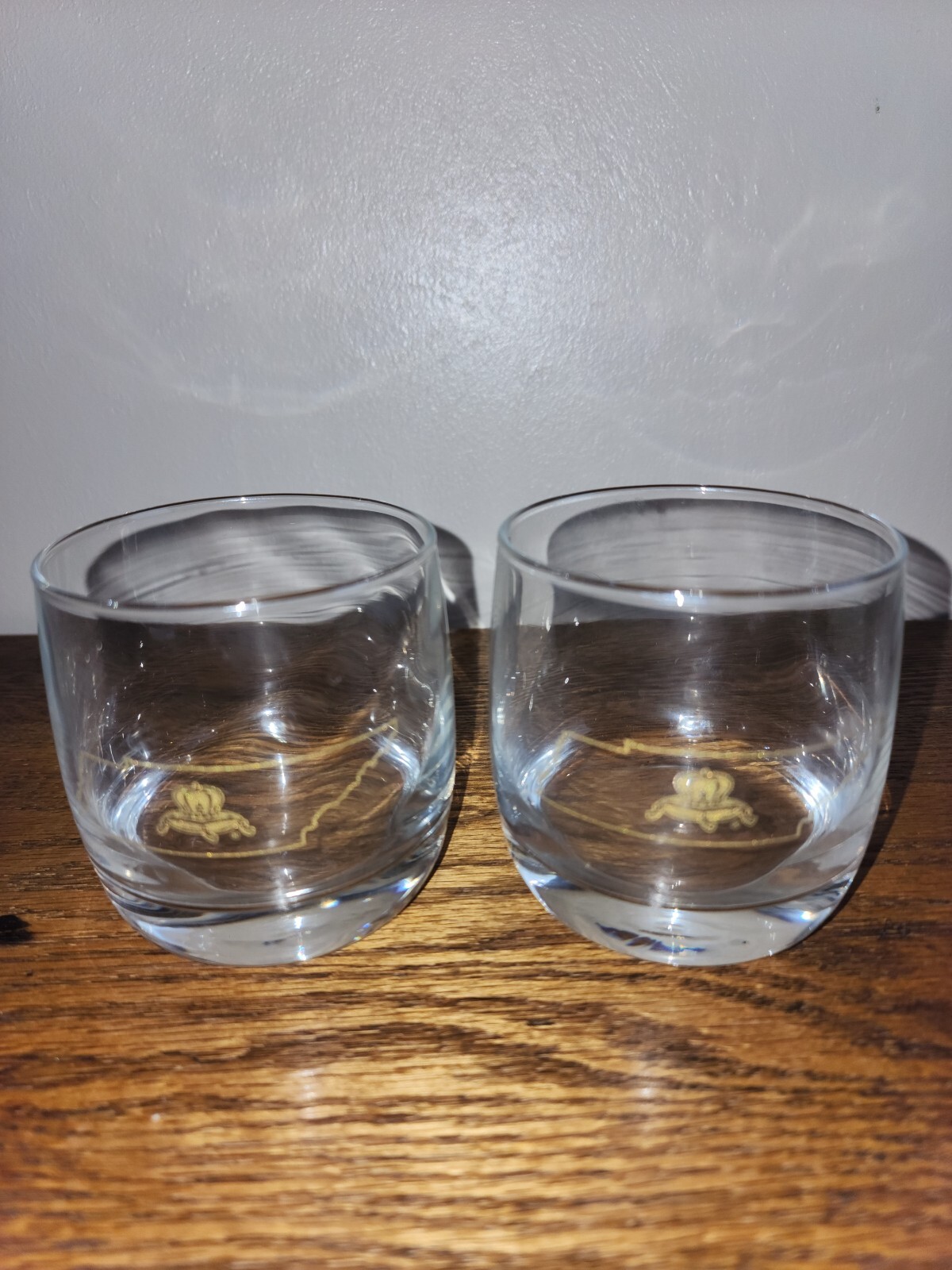 Vintage Tennessee State Gold Roly Poly Lowball Tumblers Crown Royal Set of 2