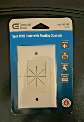 Commercial Electric Split Wall Plate with Flexible Opening