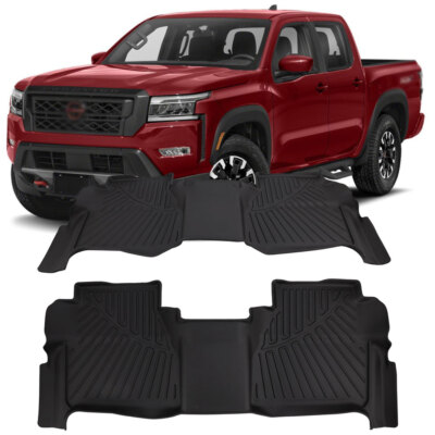 EcoMats All-Weather Floor Mats For 2022-2025 Nissan Frontier Crew Cab – Front & Rear Set (3-Piece)