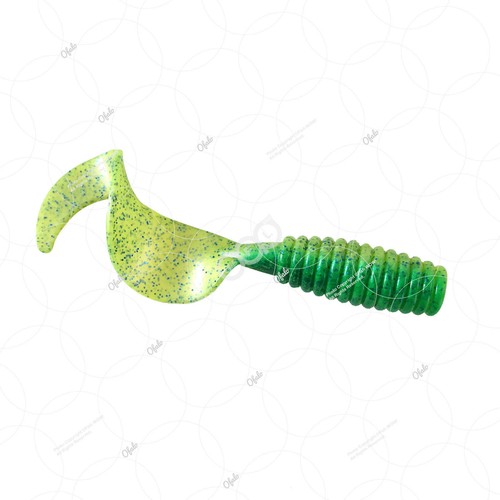 Señuelo rizado de pesca verde Chartreuse 2 piezas perca grasa de 10" (cola extendida) 2 piezas verde NUEVO - Imagen 6 de 8