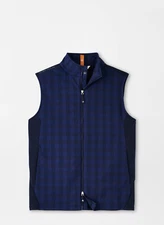 XL NWT Peter Millar Crown Sport Fuse Elite Gingham Flannel Hybrid Gilet Navy