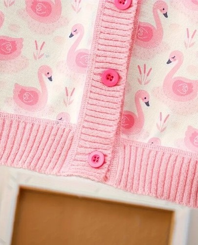 NEW Boutique Swan Girls Pink Cardigan Sweater - Picture 4 of 6