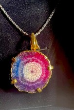 STAUER CRAB NEBULA GEODE Pendant Sterling Nec...