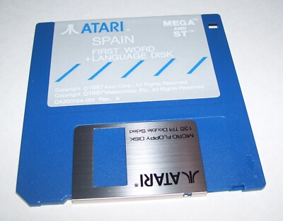 Neu Original Atari St 520 1040 Mega Computer Spanien Erste Word & Sprache Disk