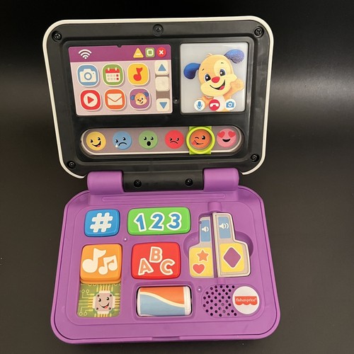 fisher price Laugh & Learn Baby Talk Click & Learn Laptop Tested Works Watch Vid