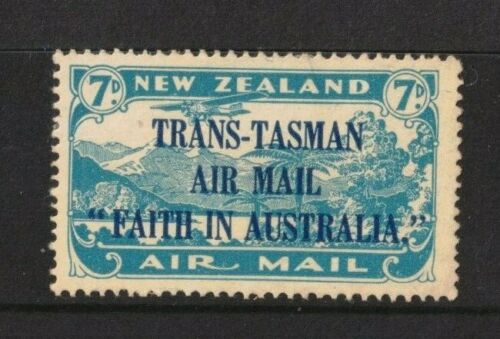 1934 New Zealand 7d blue Air Mail Stamps SG 554 gum toning MLH - Picture 1 of 1
