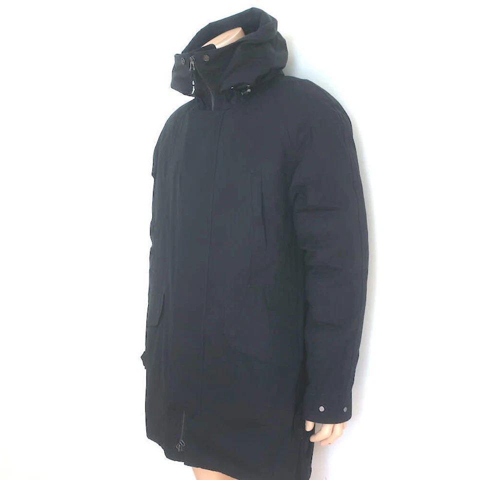 Parka con Capucha Yves Salomon Piel de Oveja y Forrada de Plumón Negra Mezcla de Algodón Talla 50 Foto 4 de 4