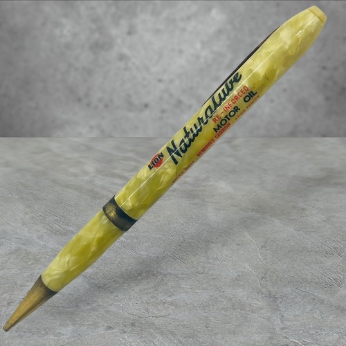 VTG Ad Mechanical Pencil LION Naturalube Motor American Oil Coffeyville