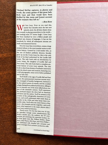 "I Love Lucy" , 1995 first printing edition hardback W DJ. - Picture 5 of 5