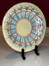 Mackenzie Childs Flat Edge Salad Plate 8 3/4” In Pattern Madison