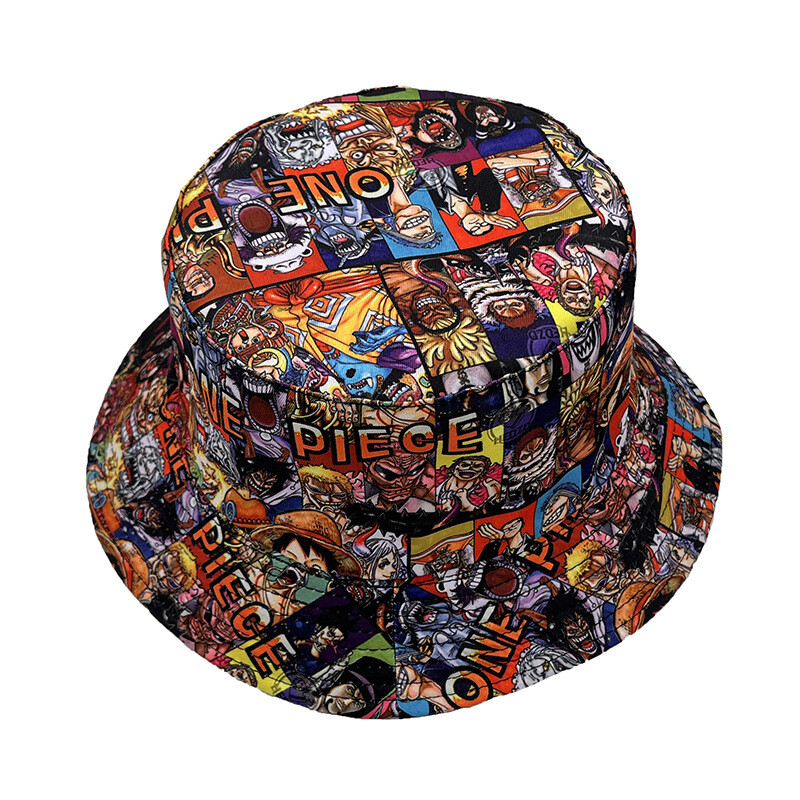 New Anime One Piece Bucket Hat Cartoon Fisherman Hat Leisure