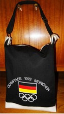 1972 Munich Olympics Remarkable Canvas Bag Black. Rare Style.