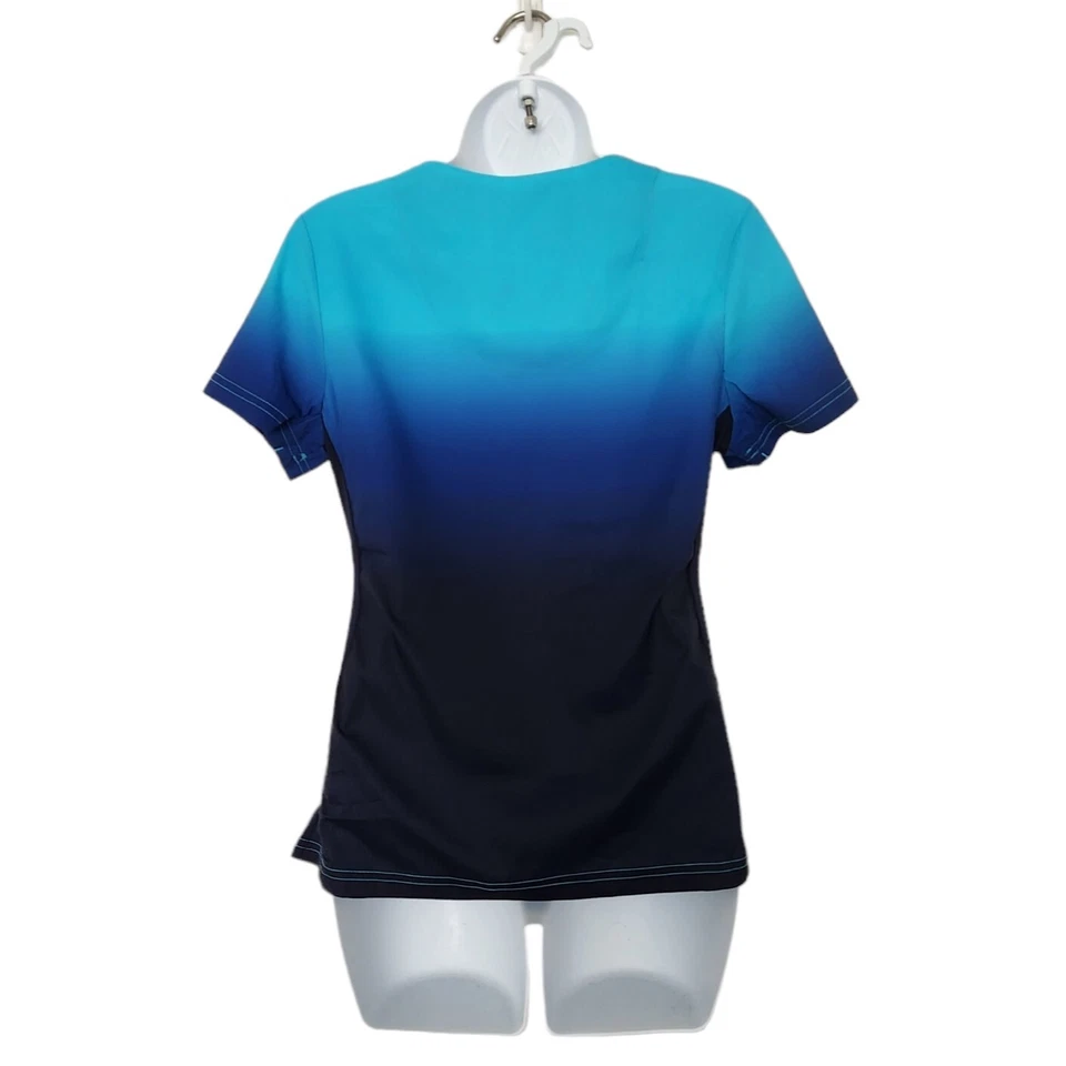 Koi Lite Womens Reform Scrub Top Size XXS V-Neck Ombre Slim Fit Pockets. - Image 4 of 4