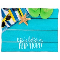 Life Is Better In Flip Flops Fleece Blanket - Baby Soft Faux Fur Throw Life Is Better In Flip Flops Fleece Blanket - Baby Soft Faux Fur Throw