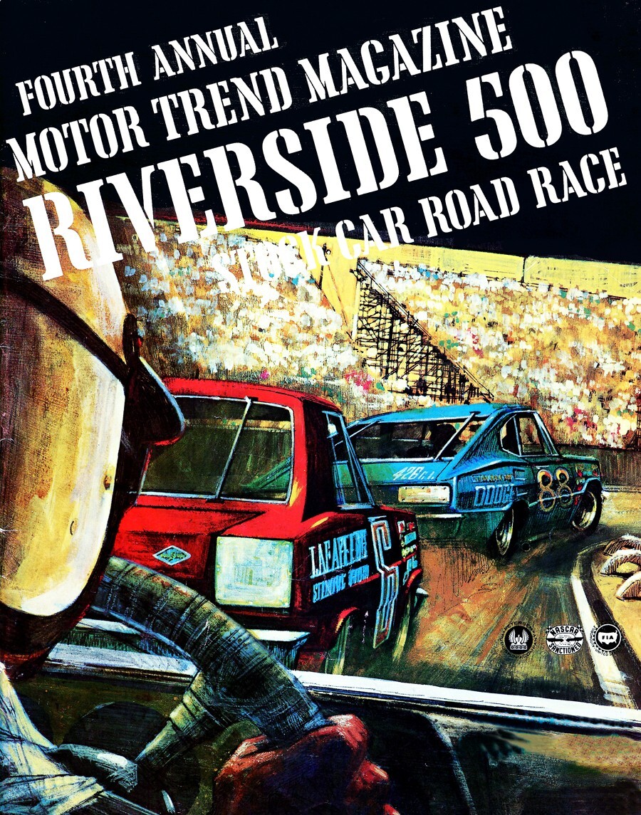 1966 Riverside California 500 NASCAR Auto Races Poster Art Print 