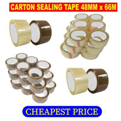 Brown (Buff) Packing Tapes 48mm X 66M ( 6 Rolls Per Pack - Foto 3