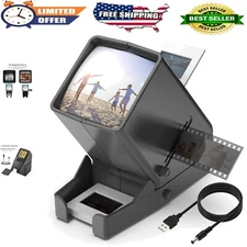 35mm Slide & Film Viewer with 3X Magnification LED Light - USB/Battery, Inclu...