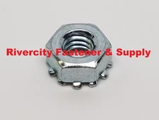 (100) 1/4-20 External Star Lock / Kep Nuts Locking Keps Nut / Locknuts 1/4x20