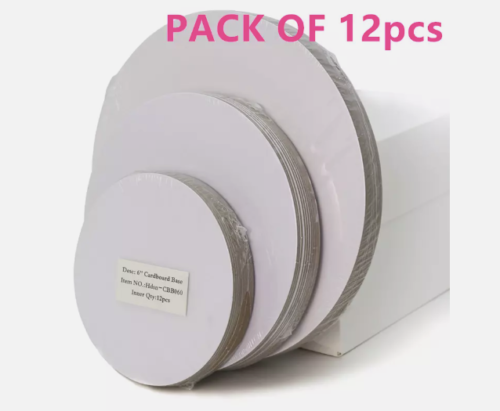 12PK,24PK Cake Base Rigid 2mm/2.5mm Cake Boards Whiteboard Tray 6''8''10''12'' - Picture 18 of 19