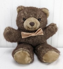 Vintage America Wego Brown Teddy Bear Plush 14" Stuffed Animal 80504AQ Bowtie