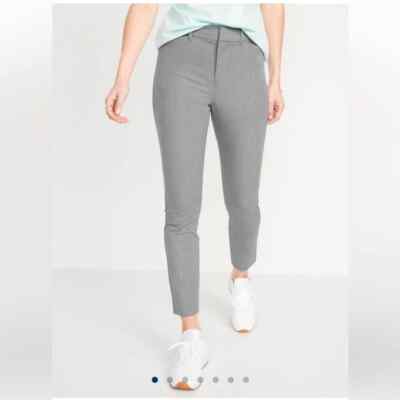 OLD NAVY ~ New! NWT 6 Tall Long ~ Gray High Waisted PIXIE Skinny Ankle Pants b12