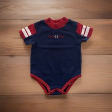 Vintage Disney Winnie the Pooh Baby Boys Team Pooh Varsity Stripe Romper 18M