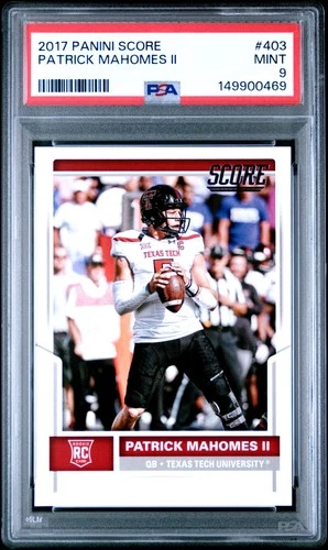 2017 PANINI SCORE #403 PATRICK MAHOMES II ROOKIE RC PSA 9