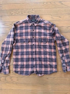 Phenomenon Mens Long Sleeve Flannel Plaid Check Shirt Streetwear Fashion L Size