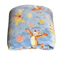 Disney Winnie the Pooh Easter Spring Soft Plush Throw Blanket Big One 5x6 NEW