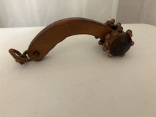 Vintage Wooden Back Massager Roller Brown Massaging Rolling Curved Wood