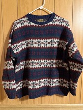 VTG Eddie Bauer Fair Isle Knitted Sweater Wool Multi Color Women s Large 90s
