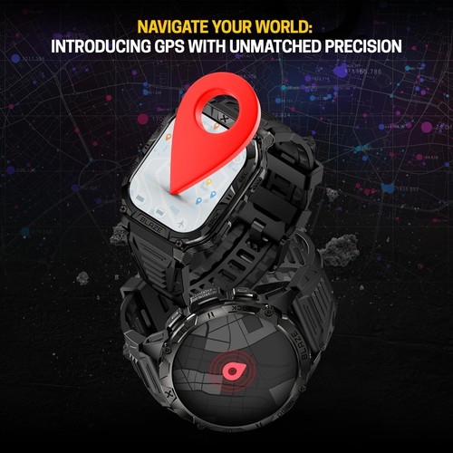 Blaze Smart Watch with GPS (Sport Mode), Rugged Fitness Tracker Waterproof IP... - 第 2/8 張圖片